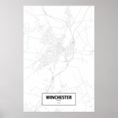 Winchester, Engeland (zwart op wit) Poster (Voorkant)