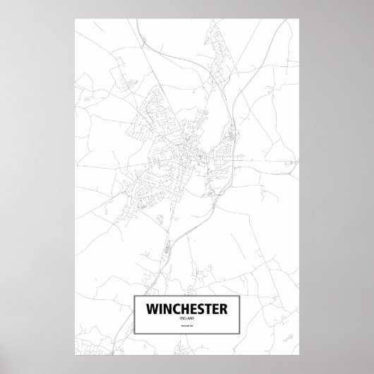Winchester, Engeland (zwart op wit) Poster (Voorkant)