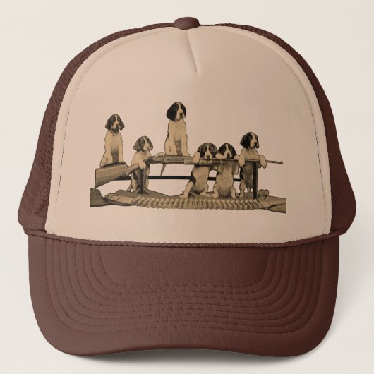 Winchester Firearms Dog Puppy Trucker Hat Trucker Pet (Voorkant)