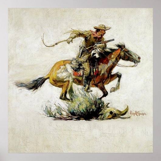 “Winchester Horse and Rider” door Philip R Goodwin Poster (Voorkant)