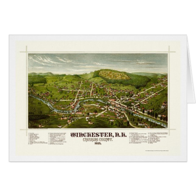 Winchester, NH Panoramic Map - 1887 (Voorkant Horizontaal)