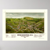 Winchester, NH Panoramic Map - 1887 Poster (Voorkant)