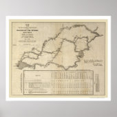Winchester & Potomac Railroad Map 1832 Poster (Voorkant)