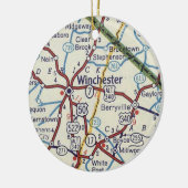 Winchester VA  Map Keramisch Ornament (Links)