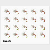 Wind blazende boom Cartoon Ronde Sticker (Vel)