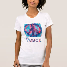 Wind Blown Pink Paarse Peace Sign en Word T - shir T-shirt