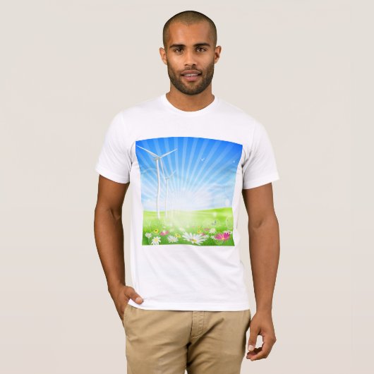 Wind Boerderij Mannen T-shirt (Voorkant volledig)