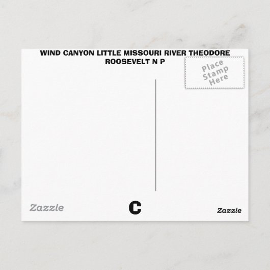 WIND CANYON BRIEFKAART (Achterkant)