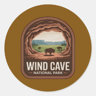 Wind Cave National Park Bizon Badge Ronde Sticker