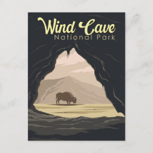 Wind Cave National Park Illustratie Reiskunst Briefkaart
