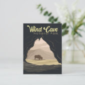 Wind Cave National Park Illustratie Reiskunst Briefkaart (Staand voorkant)