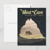 Wind Cave National Park Illustratie Reiskunst Briefkaart (Voorkant / Achterkant)