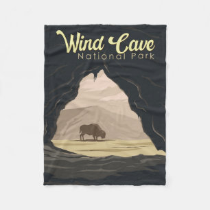 Wind Cave National Park Illustratie Reiskunst Fleece Deken