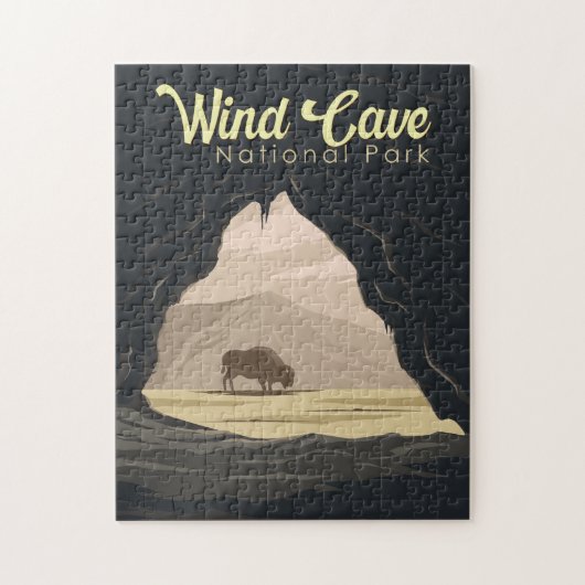 Wind Cave National Park Illustratie Reiskunst Legpuzzel (Verticaal)