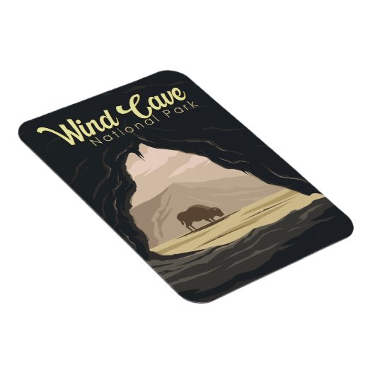 Wind Cave National Park Illustratie Reiskunst Magneet (Rechterzijde)