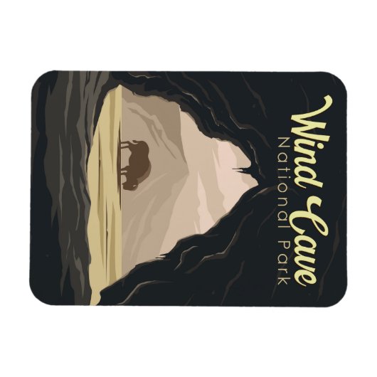 Wind Cave National Park Illustratie Reiskunst Magneet (Horizontaal)