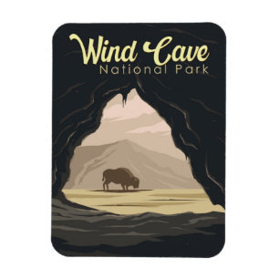 Wind Cave National Park Illustratie Reiskunst Magneet