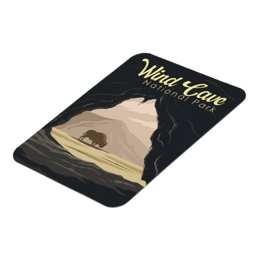 Wind Cave National Park Illustratie Reiskunst Magneet (Linkerzijde)