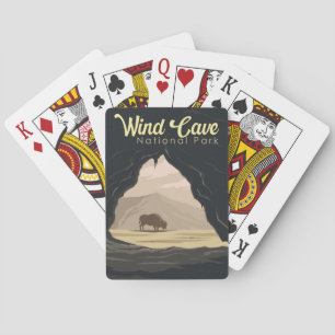 Wind Cave National Park Illustratie Reiskunst Pokerkaarten