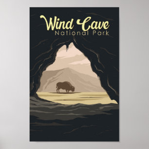 Wind Cave National Park Illustratie Reiskunst Poster