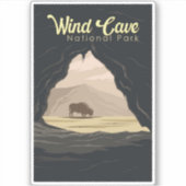 Wind Cave National Park Illustratie Reiskunst Sticker (Voorkant)