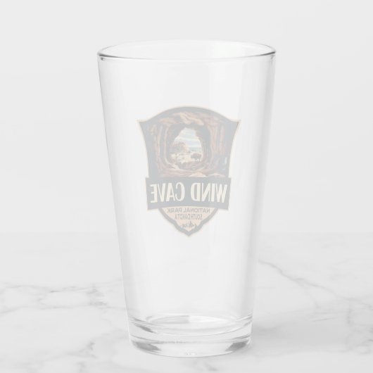 Wind Cave National Park Illustratie Retro Badge Glas (Achterkant)