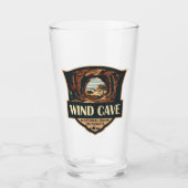 Wind Cave National Park Illustratie Retro Badge Glas (Voorkant)