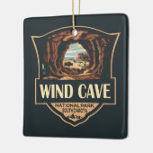 Wind Cave National Park Illustratie Retro Badge Keramisch Ornament (Links)