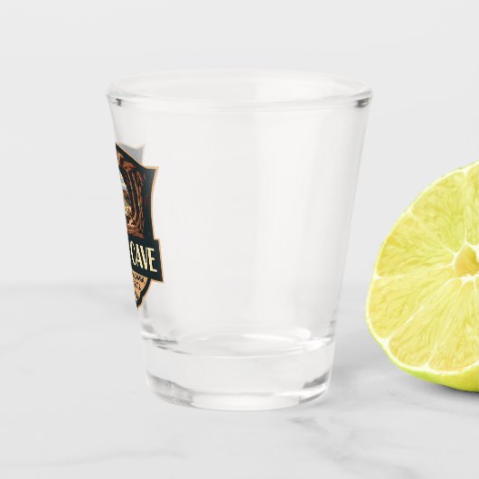 Wind Cave National Park Illustratie Retro Badge Shot Glas (Rechts)