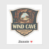 Wind Cave National Park Illustratie Retro Badge Sticker (Vel)