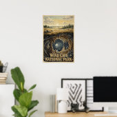Wind Cave National Park Reisposter uit het verlede Poster (Thuiskantoor)