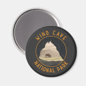 Wind Cave National Park Retro Noodcirkel Magneet (Voorkant / Achterkant)