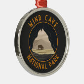 Wind Cave National Park Retro Noodcirkel Metalen Ornament (Rechts)