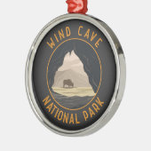 Wind Cave National Park Retro Noodcirkel Metalen Ornament (Links)