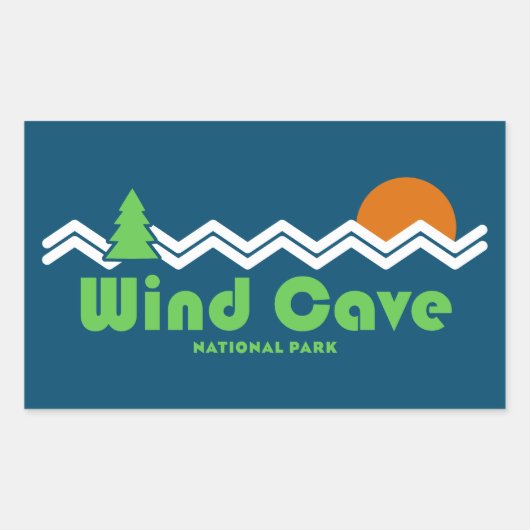 Wind Cave National Park Retro Rechthoekige Sticker (Voorkant)