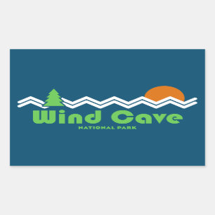 Wind Cave National Park Retro Rechthoekige Sticker