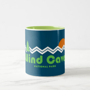 Wind Cave National Park Retro Tweekleurige Koffiemok