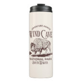 Wind Cave National Park Retro Wildlife Design Thermosbeker (Voorkant)