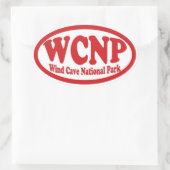 Wind Cave National Park rode ovale sticker (Tas)