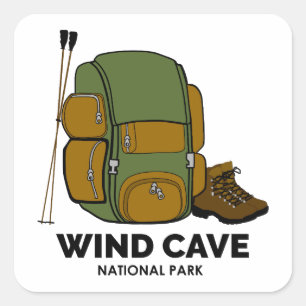 Wind Cave National Park Rugzak Vierkante Sticker