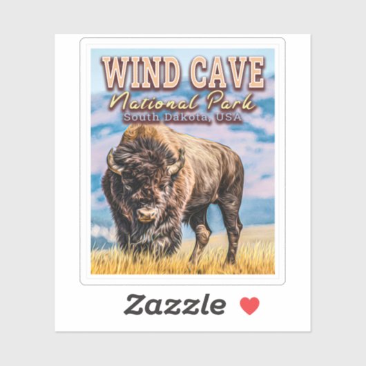 WIND CAVE NATIONAL PARK - SOUTH DAKOTA USA STICKER (Vel)