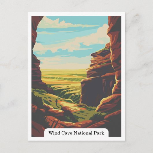 Wind Cave National Park, South Dakota, Verenigde S Briefkaart (Voorkant)