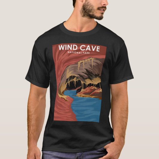 Wind Cave National Park Travel Poster T-shirt (Voorkant)