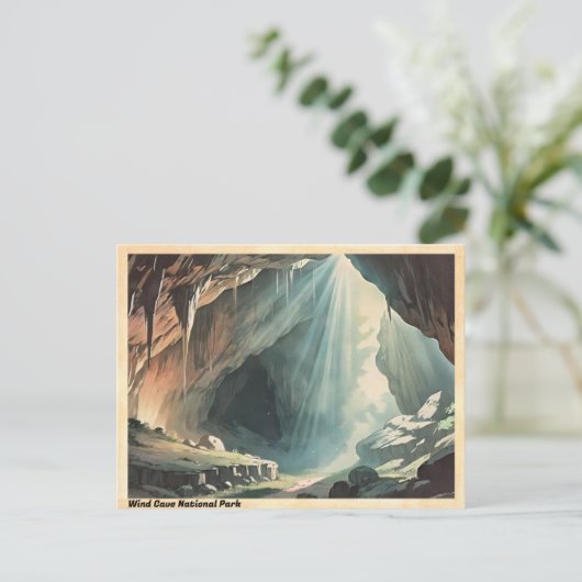 Wind Cave National Park Vintage Briefkaart (Staand voorkant)