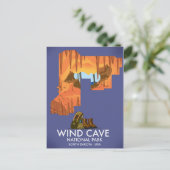 Wind Cave National Park wandelreisposter. Briefkaart (Staand voorkant)