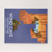 Wind Cave National Park wandelreisposter. Legpuzzel (Horizontaal)