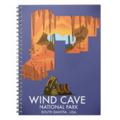 Wind Cave National Park wandelreizenposter. Notitieboek (Voorkant)