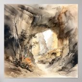 Wind Cave National Park Waterverf Art Print (Voorkant)