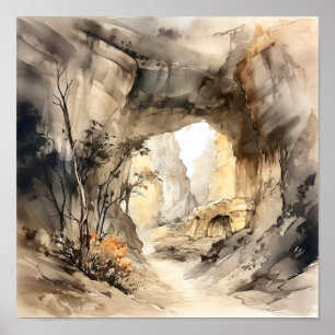 Wind Cave National Park Waterverf Art Print