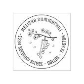 Wind Chime Blossom Round Address Rubberstempel (Afrduk)